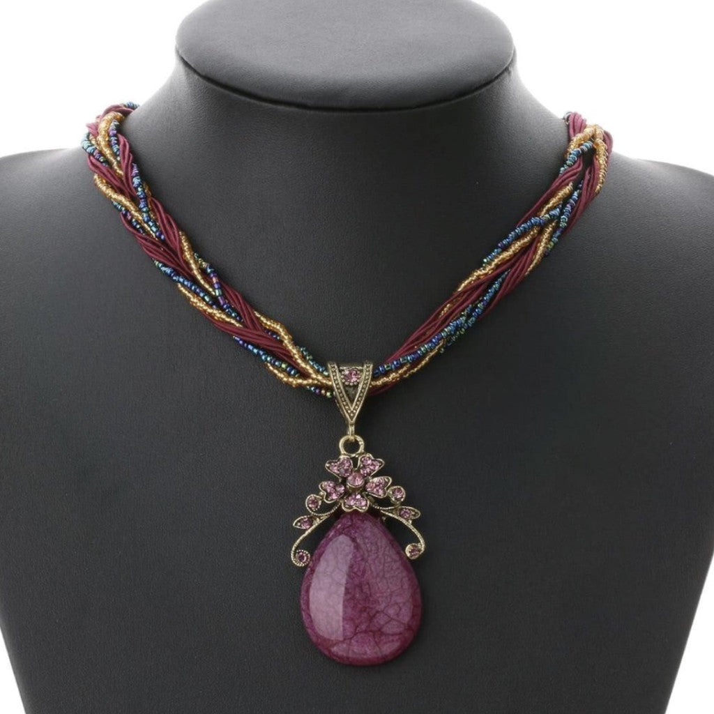 Purple Drop Necklace