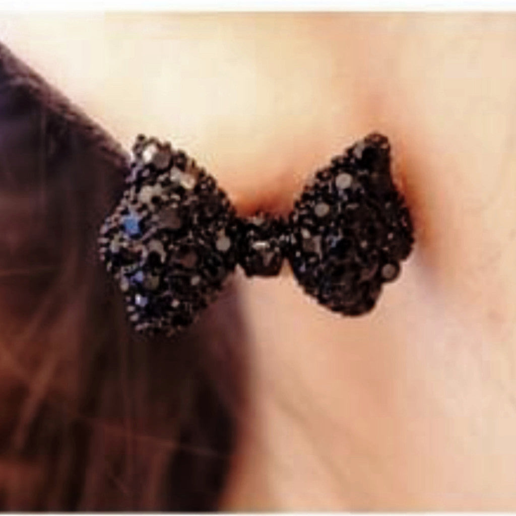Black Bow Earrings