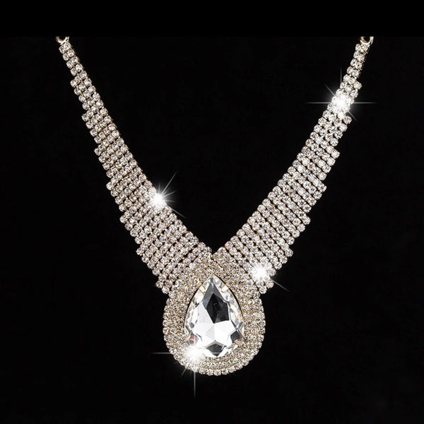 Sparkling Drop Rhinestone Necklace