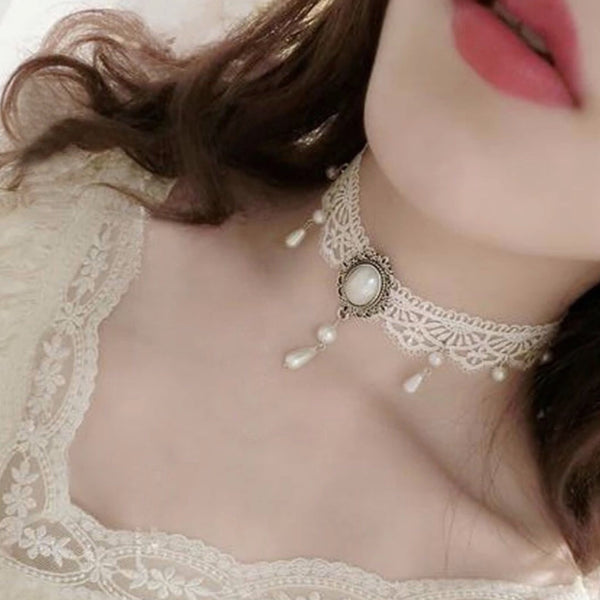 White Vintage Tattoo Choker