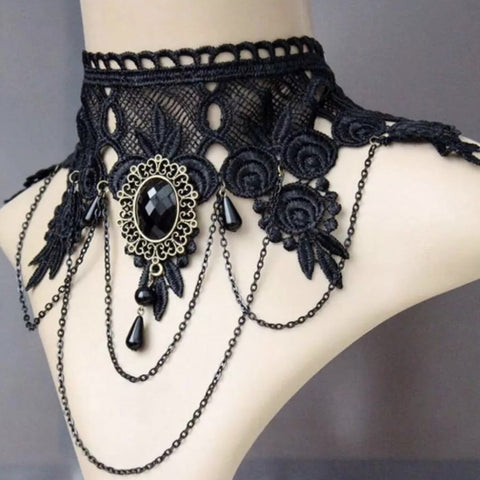 Black Elegant Fancy Choker Necklace