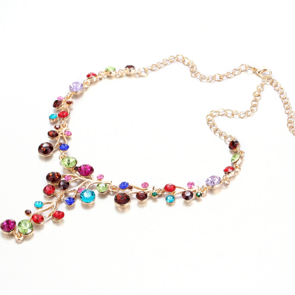 Colorful Stone Jeweled Necklace