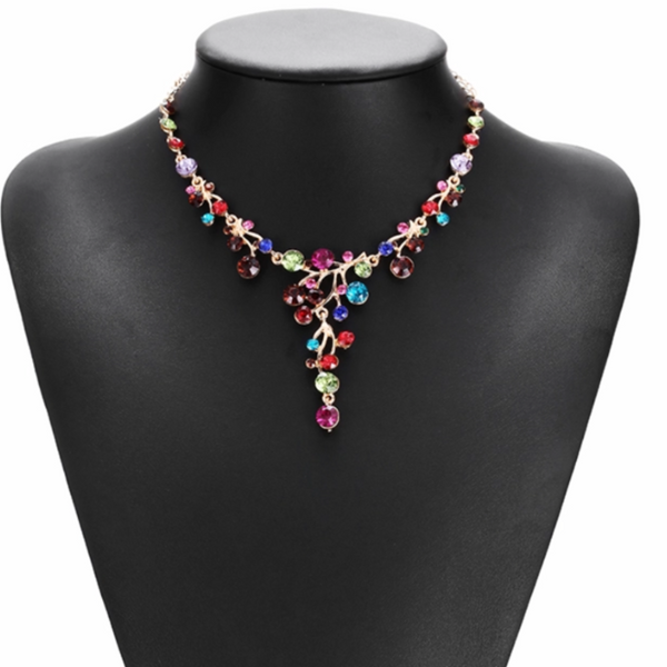 Colorful Stone Jeweled Necklace