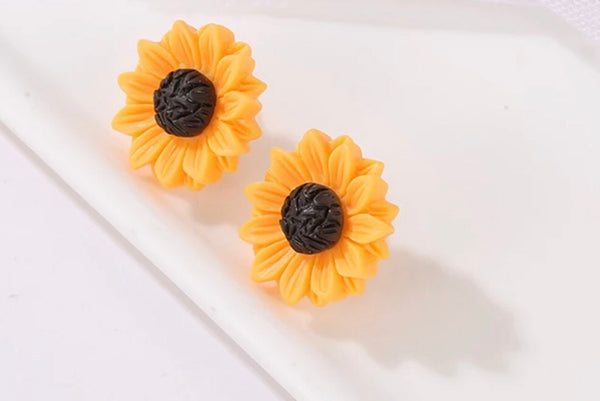 Sunflower Necklace And Earring Set