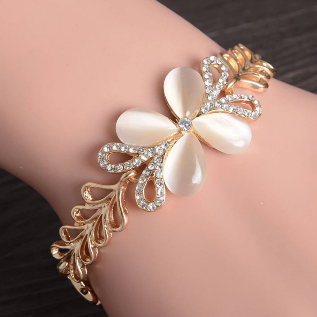 Bracelet with Leaves and Flower Attachment