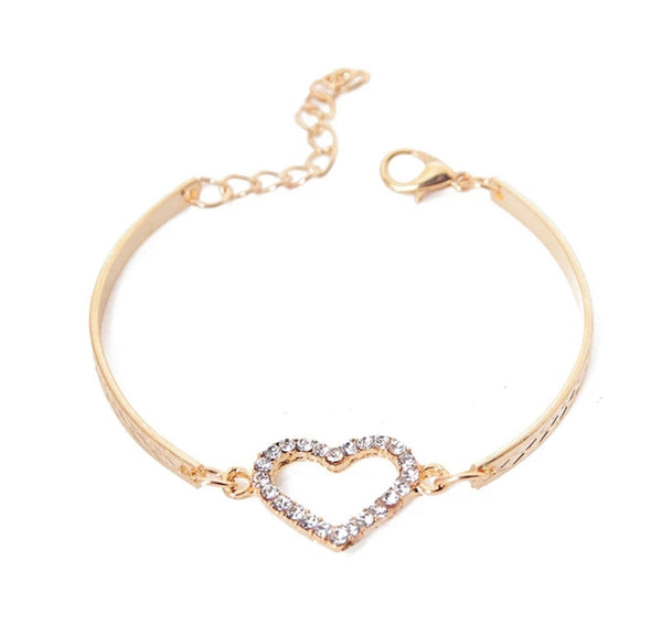 Jeweled heart bracelet