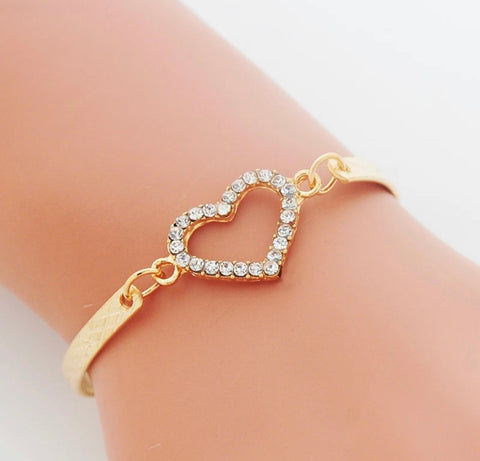 Jeweled heart bracelet